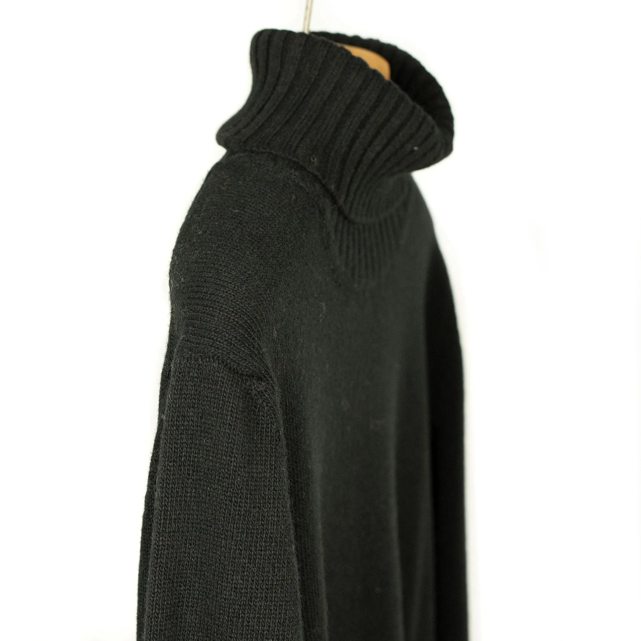 AAmintore turtleneck sweater in black fine gauge wool mix  (restock)