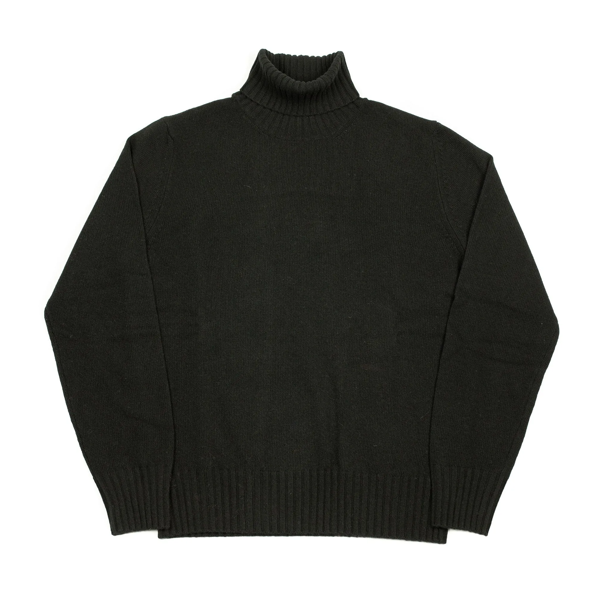 AAmintore turtleneck sweater in black fine gauge wool mix  (restock)