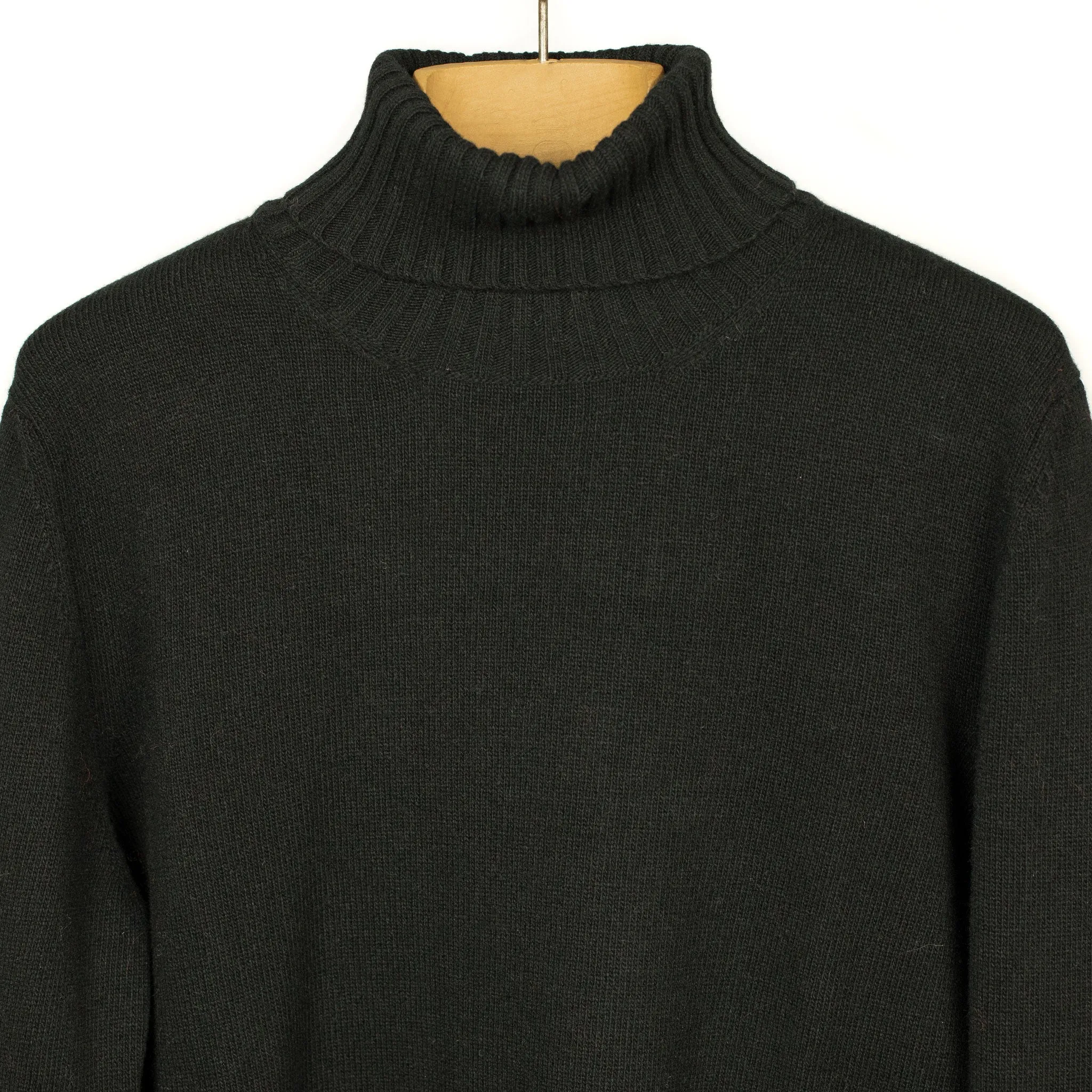 AAmintore turtleneck sweater in black fine gauge wool mix  (restock)