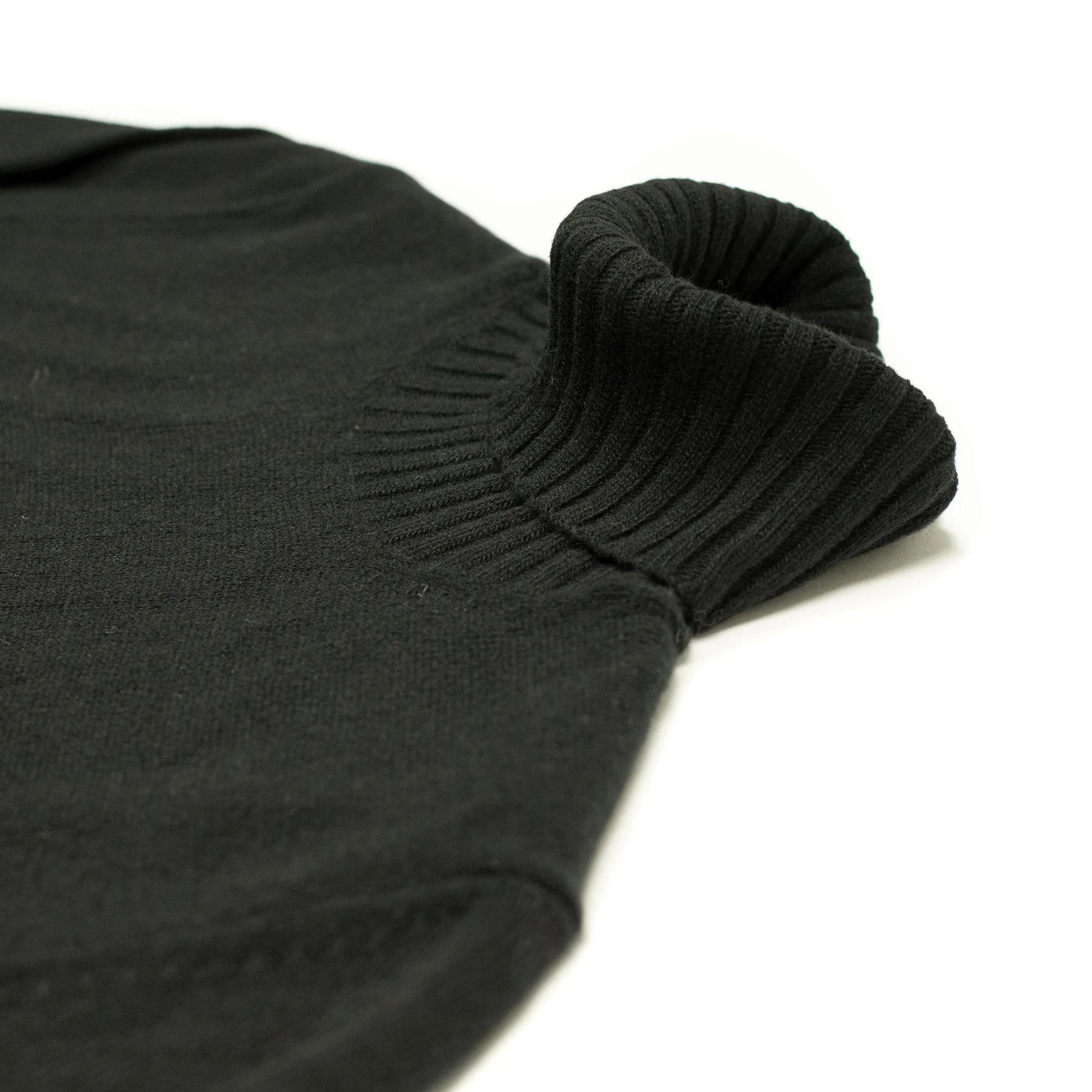 AAmintore turtleneck sweater in black fine gauge wool mix  (restock)