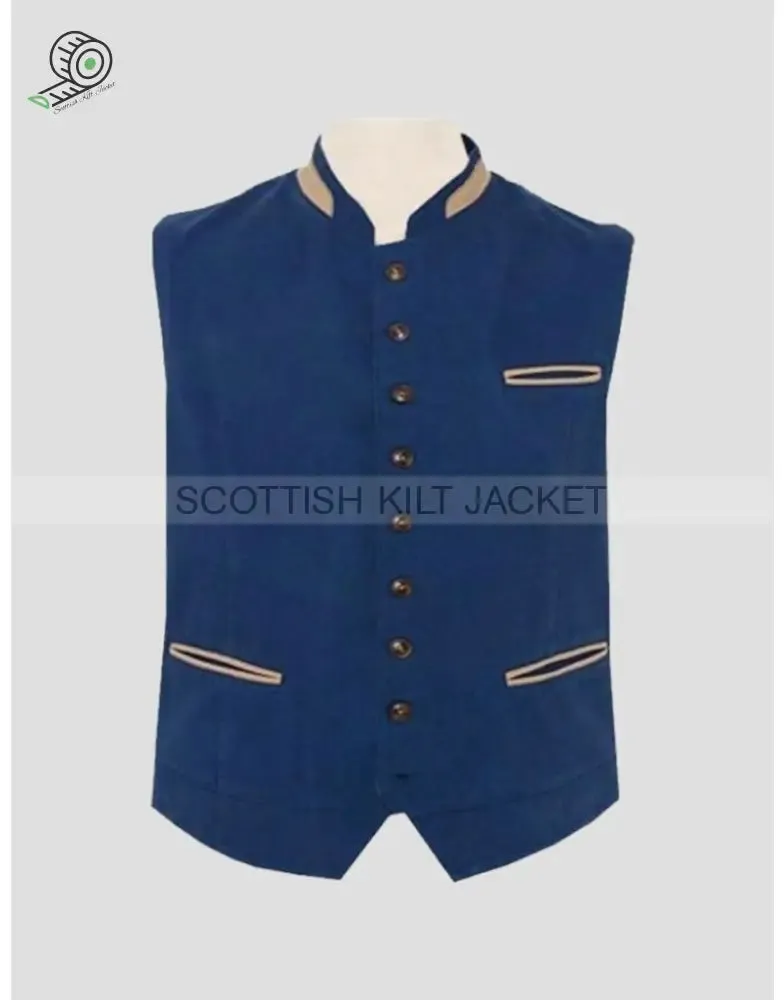 Austrian Tirol Waistcoat in Navy Blue