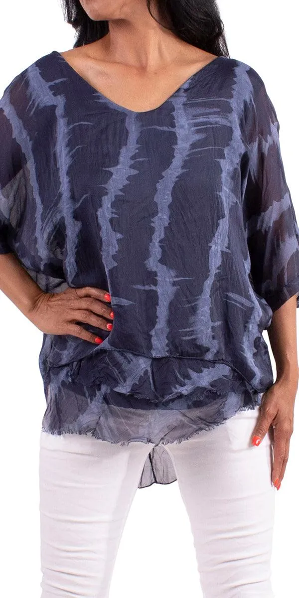 Bari Silk Tie Dye Kaftan