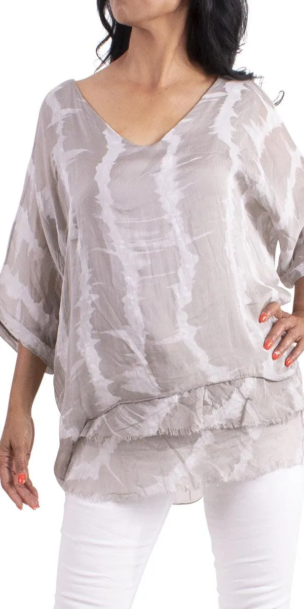 Bari Silk Tie Dye Kaftan