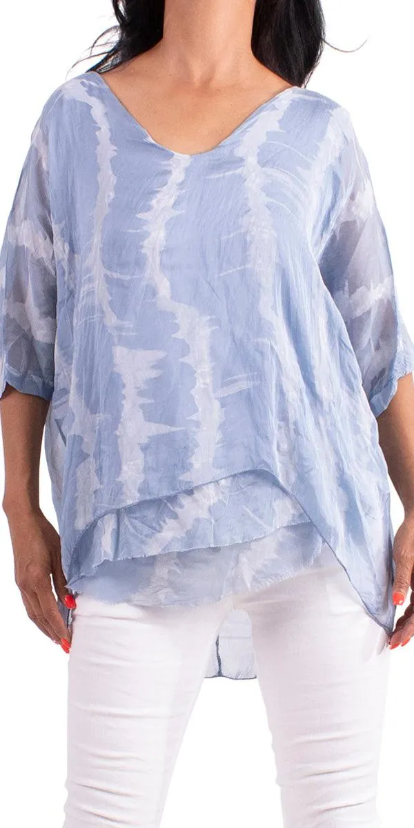 Bari Silk Tie Dye Kaftan