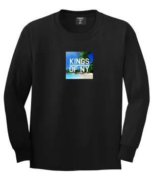 Beach Vacation Box Logo Mens Long Sleeve T-Shirt