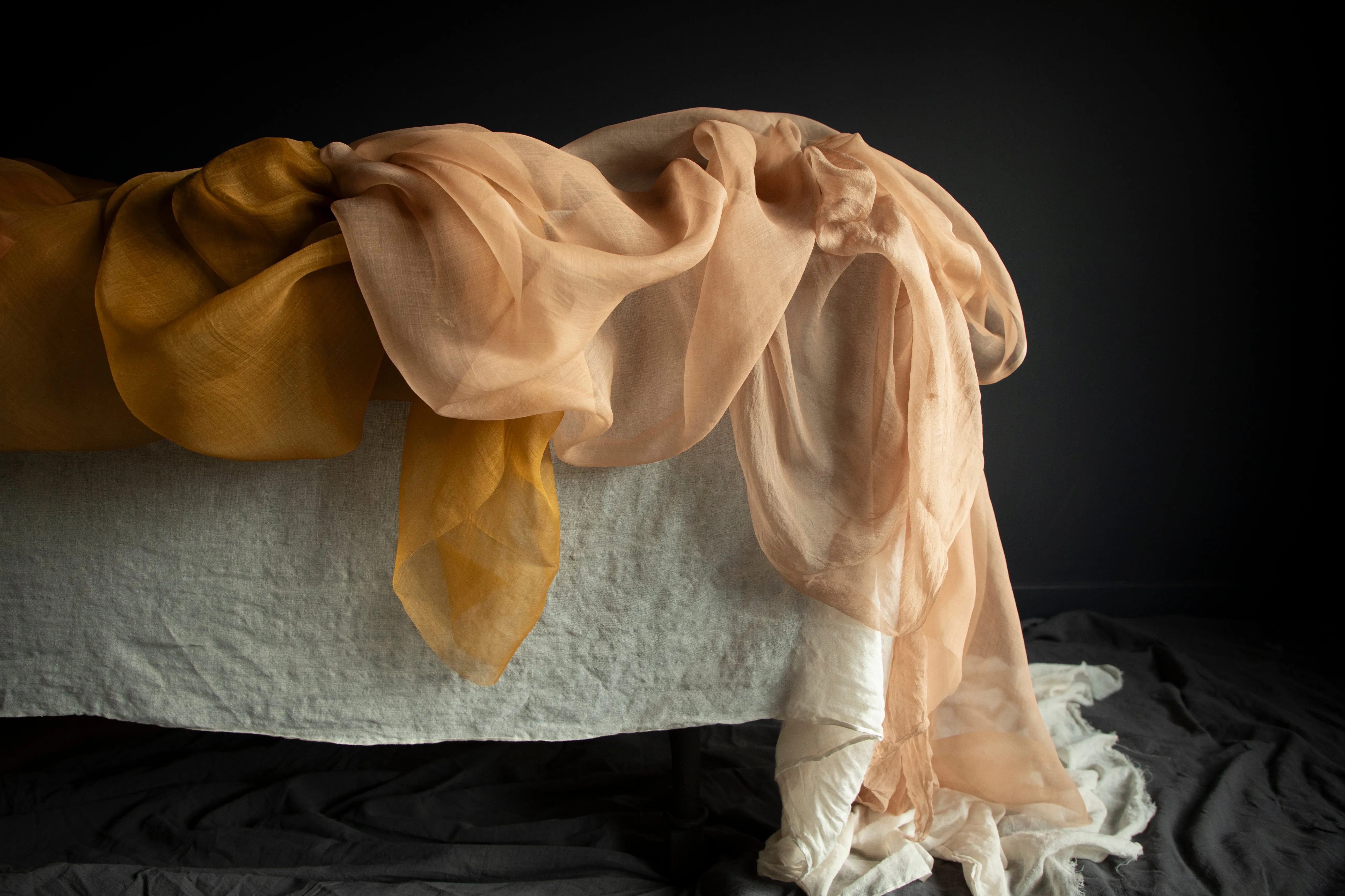 Blushing Peach {Gossamer Organic Silk Fabric}