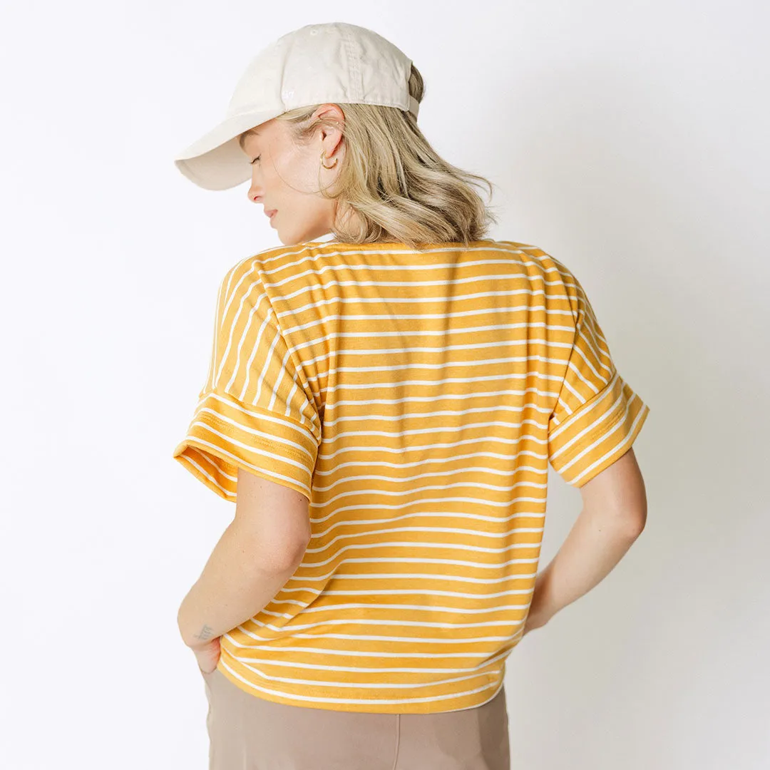 Boss Tee, Mustard/Ivory