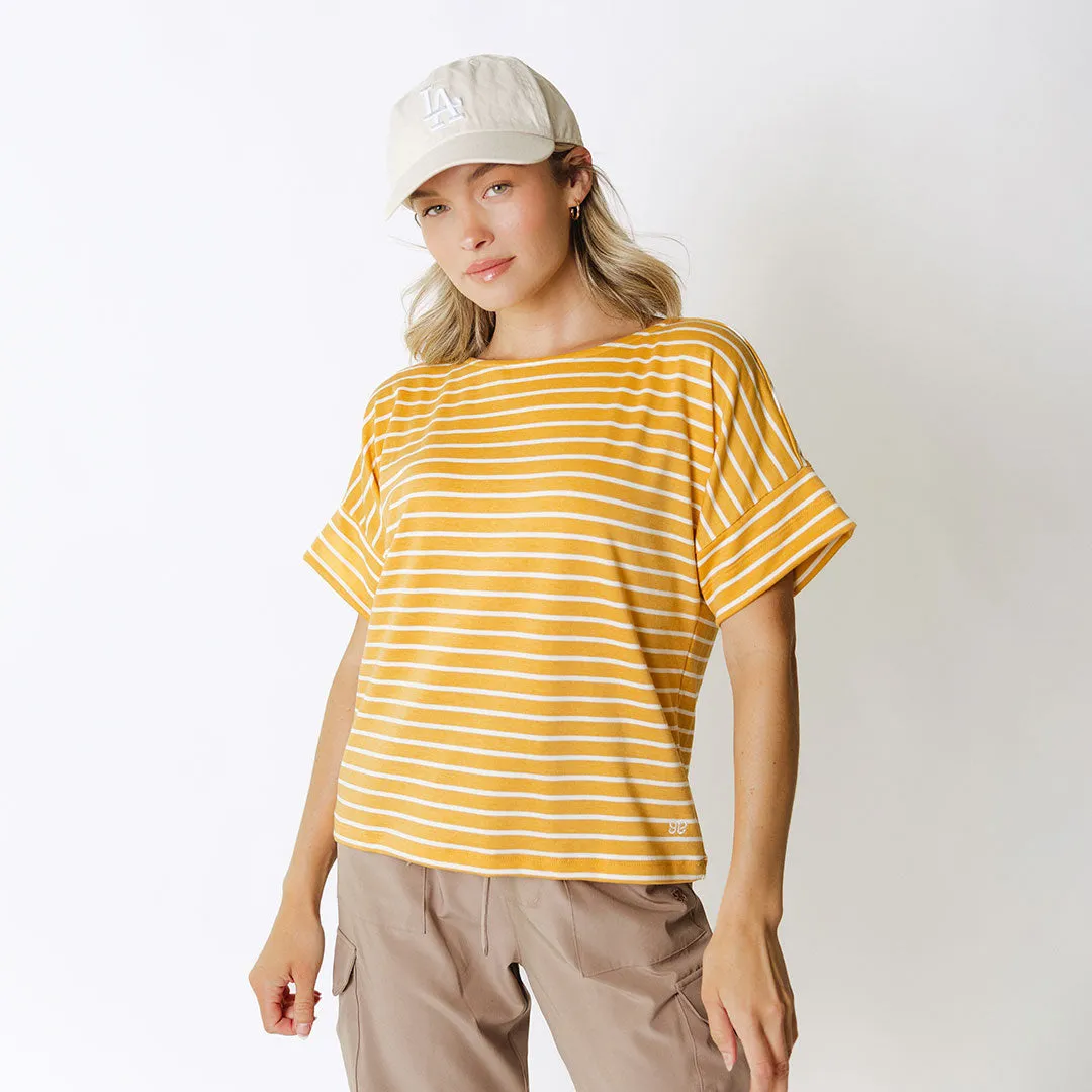 Boss Tee, Mustard/Ivory