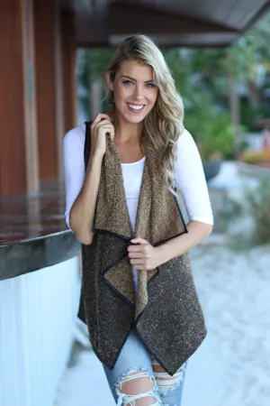 Brown Asymmetrical Vest