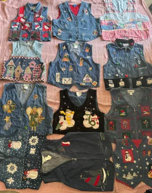 Denim christmas vest 20 pieces