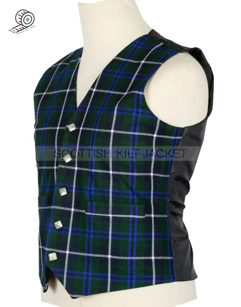 Douglas Tartan Vest in Blue