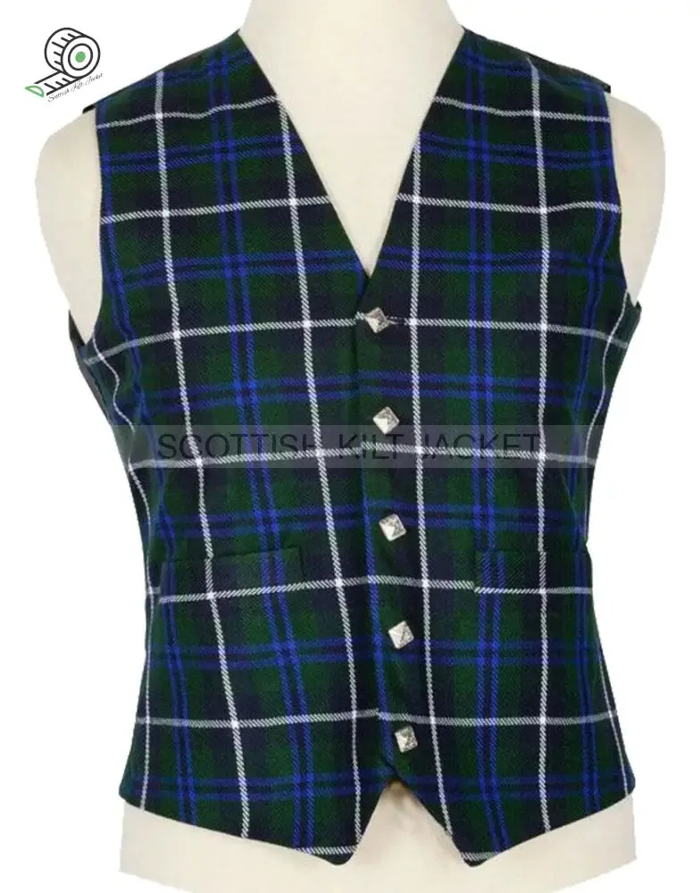 Douglas Tartan Vest in Blue