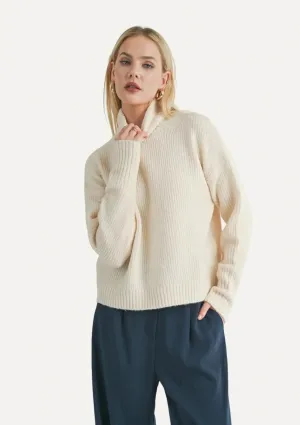 Fiona Turtleneck Pullover Sweater - Cream