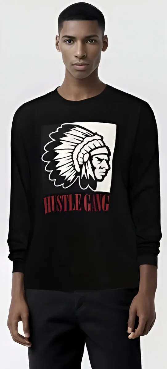 *HUSTLE GANG* (BLACK) ~SCARFACE THEME~ LONG SLEEVE T-SHIRT