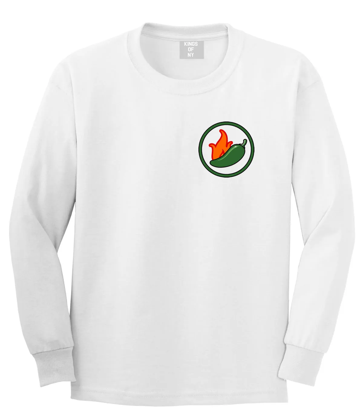 Jalapeno Hot Pepper Chest Mens Long Sleeve T-Shirt