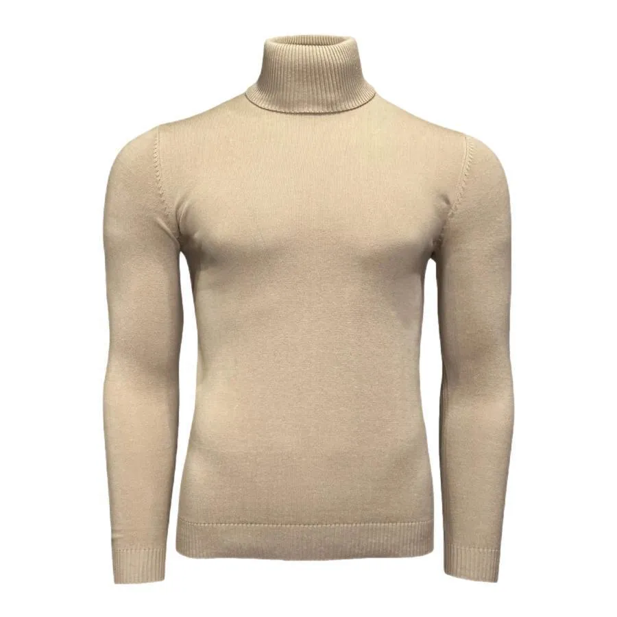 Lavane' Sand  Solid Turtlenecks Sweater - SYM