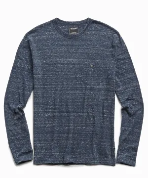 Long Sleeve Heather Tee in Original Navy