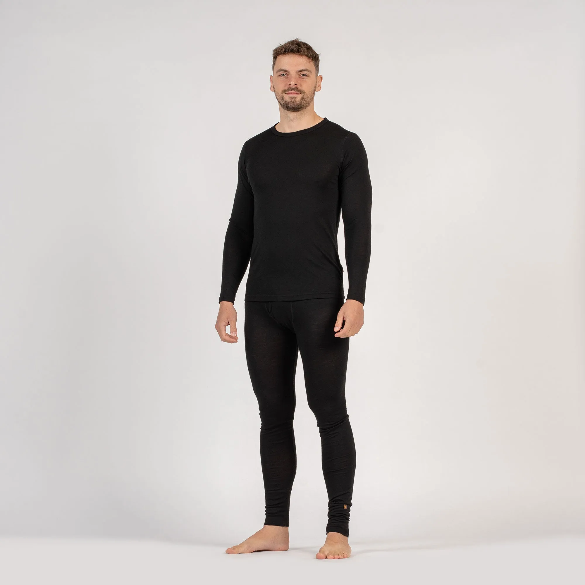 Men's 160 Long Sleeve & Bottom 2-Piece Black