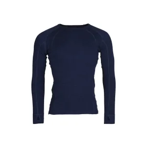 Mens Merino Wool Crew Neck - Navy Marle