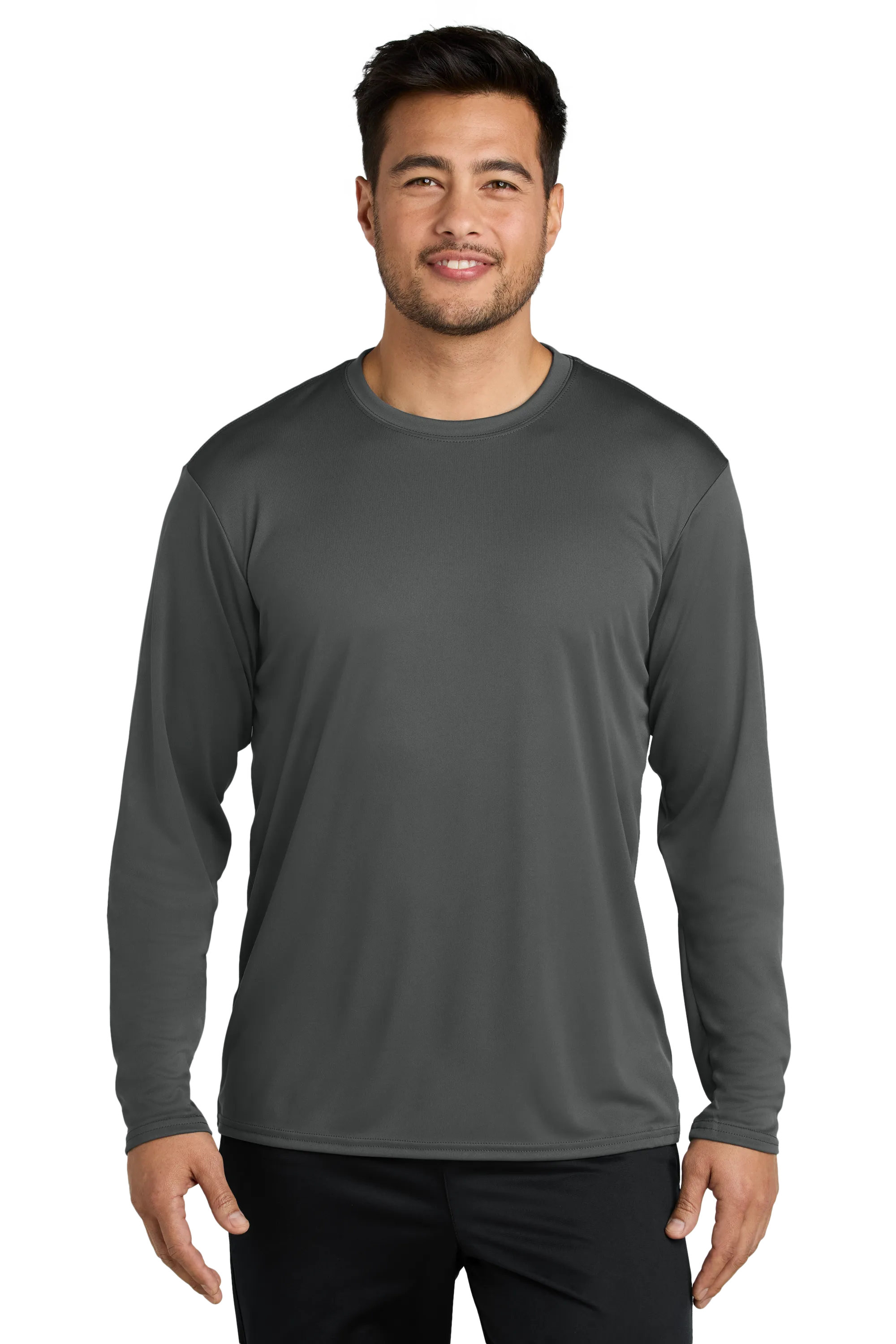 Port & Company® Long Sleeve Performance Tee - Charcoal