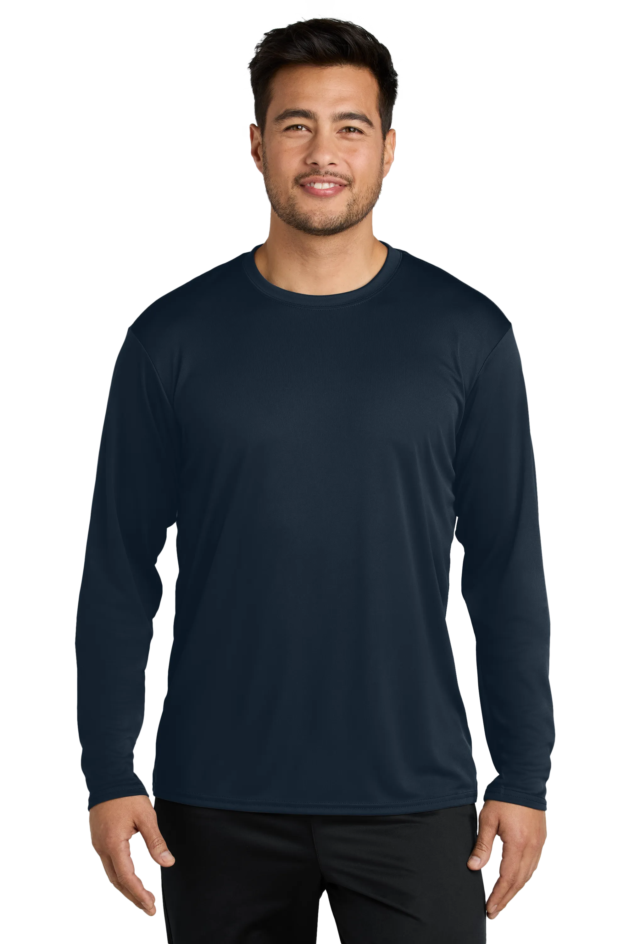 Port & Company® Long Sleeve Performance Tee - Deep Navy