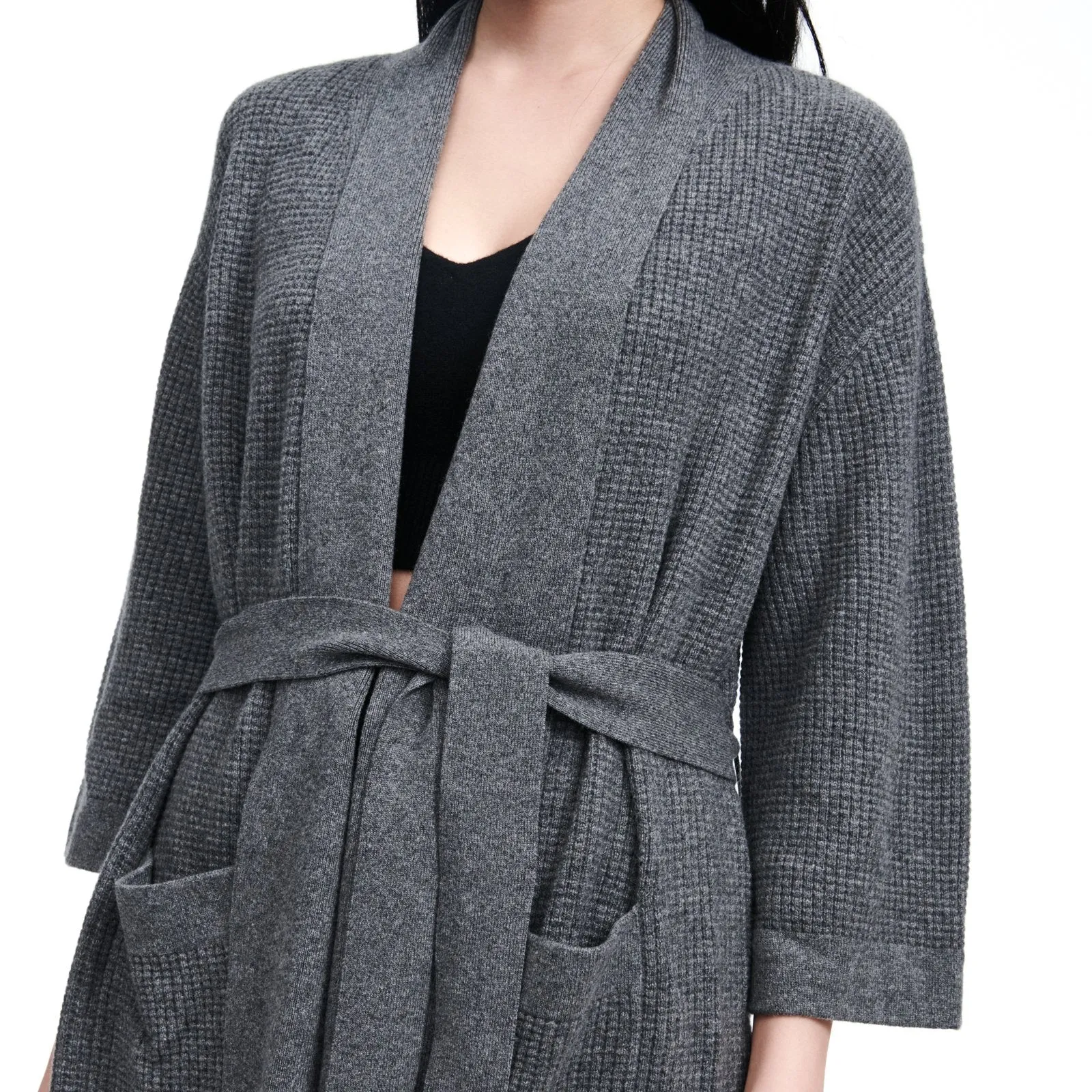 Recycled Cashmere Waffle Robe