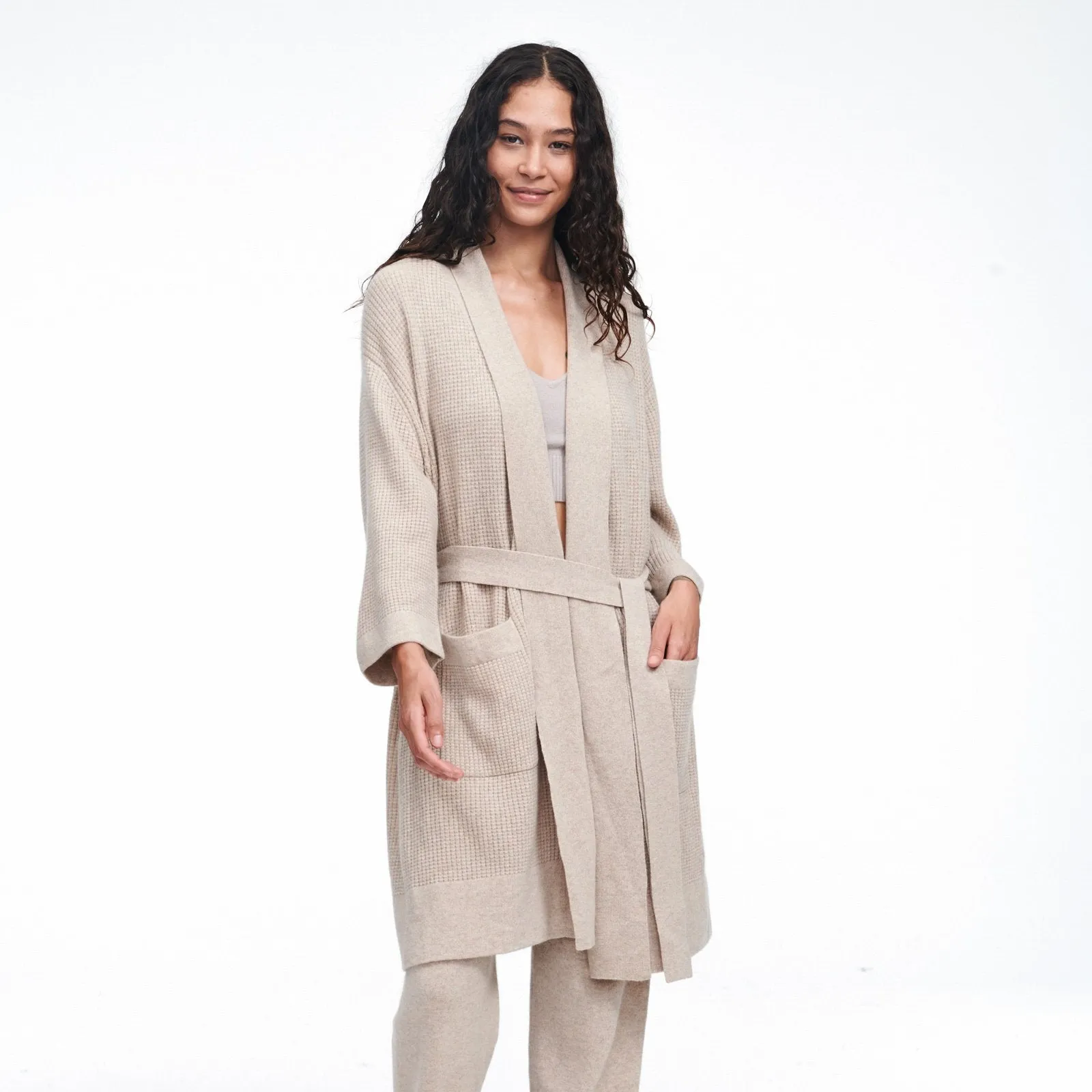 Recycled Cashmere Waffle Robe