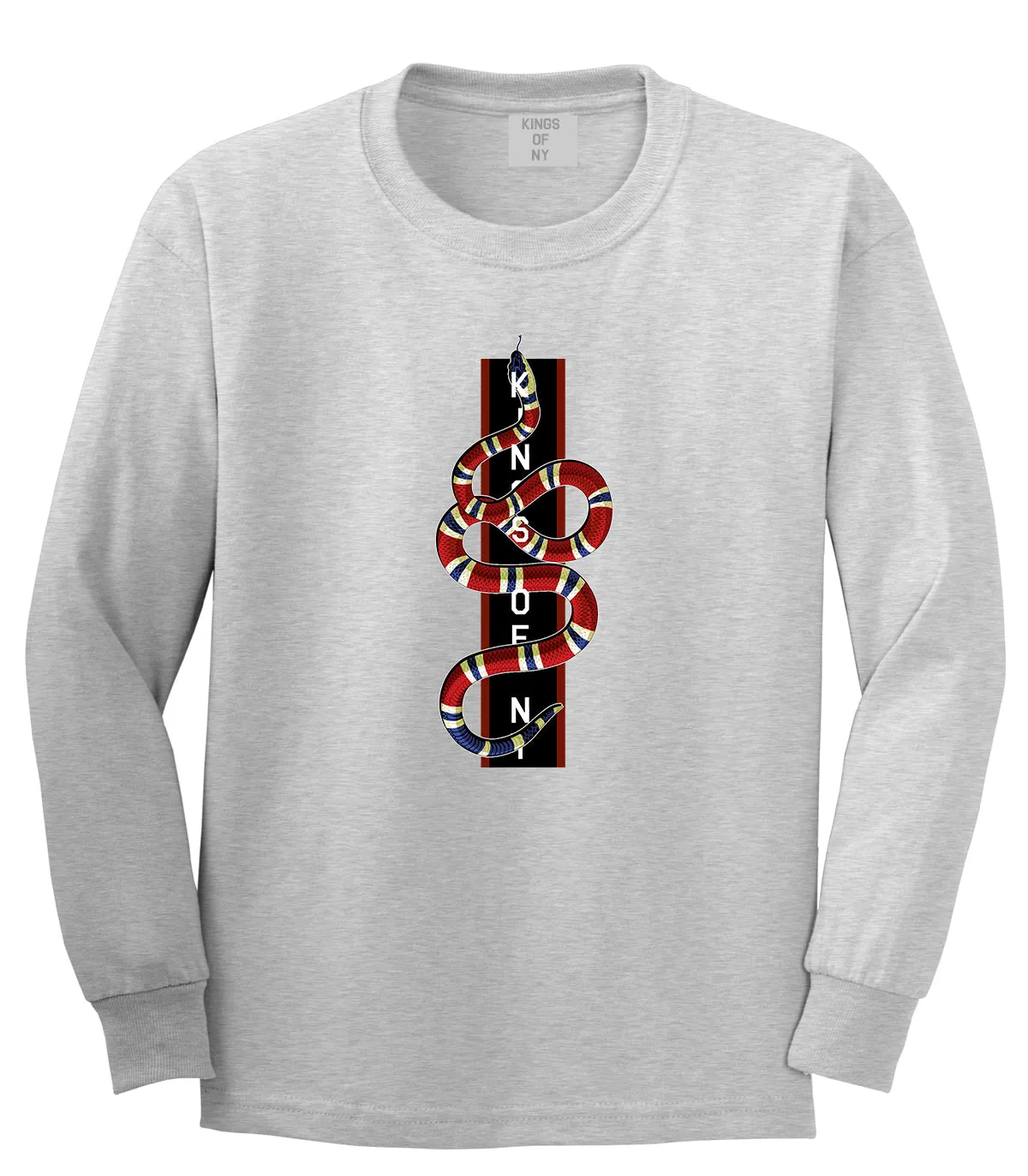 Red Snake Mens Long Sleeve T-Shirt