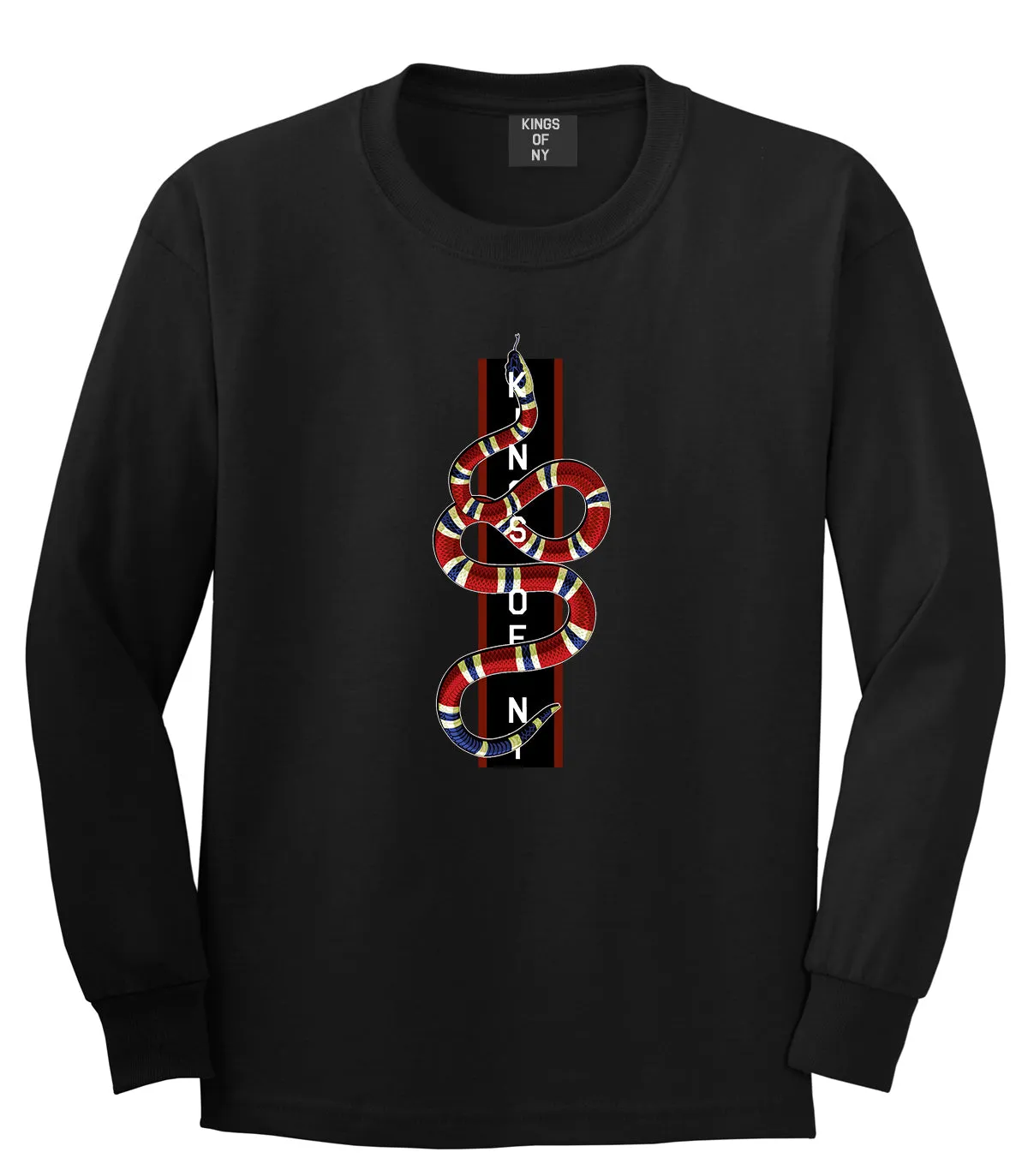 Red Snake Mens Long Sleeve T-Shirt