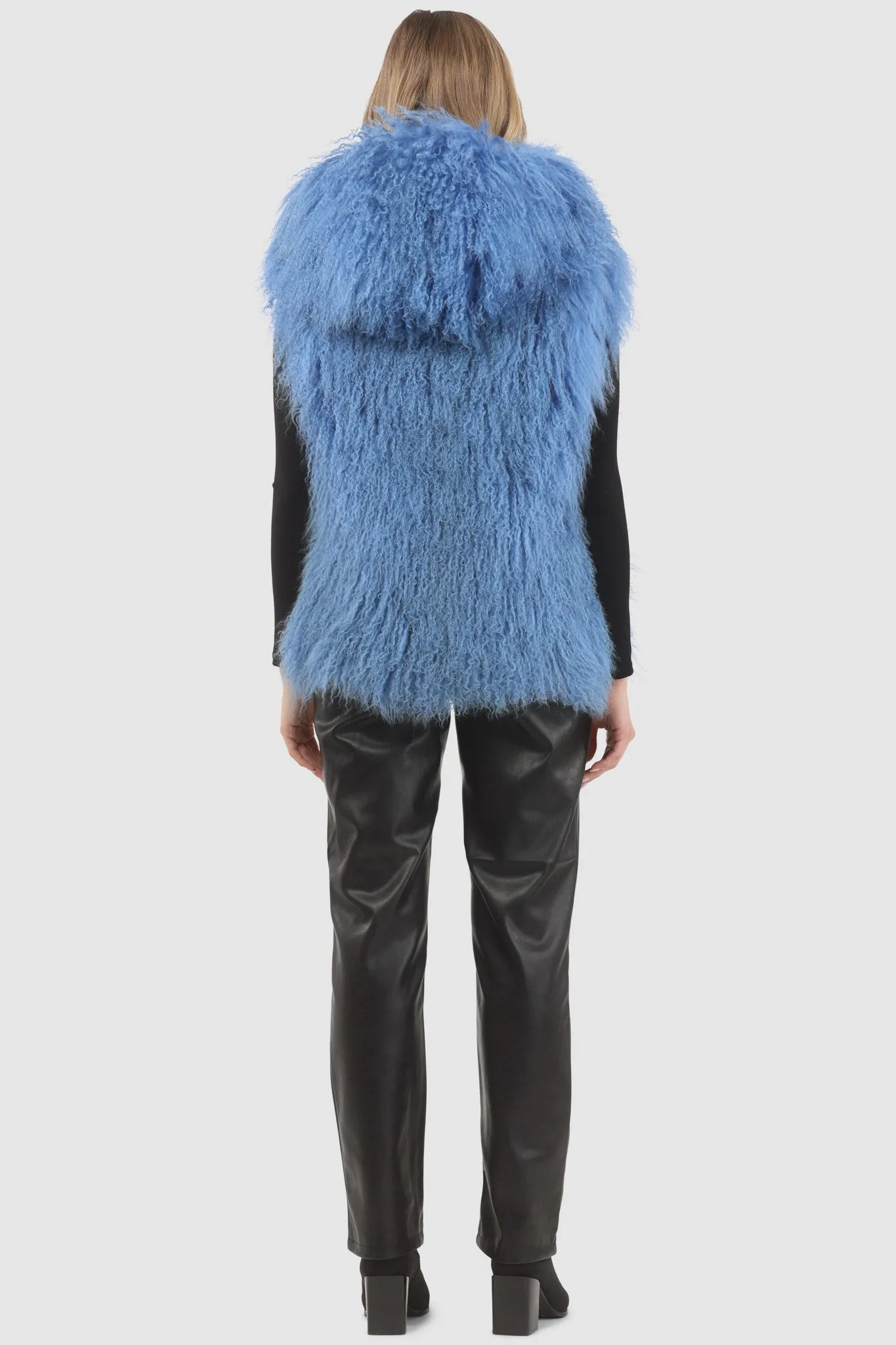 Reversible Select Mongolian Shearling Lamb Vest with Loro Piana Cashmere & Wool Back