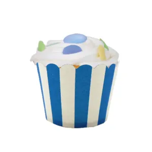 Royal Blue Stripes Baking Cups 25pk