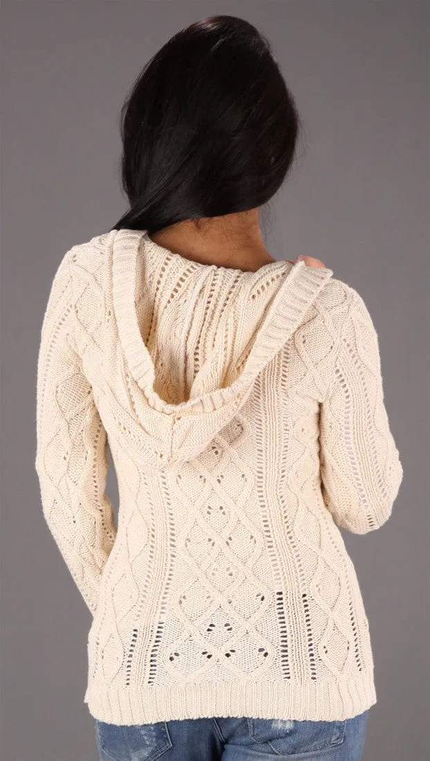 Sweet Romeo V-Neck Sweater in Natural