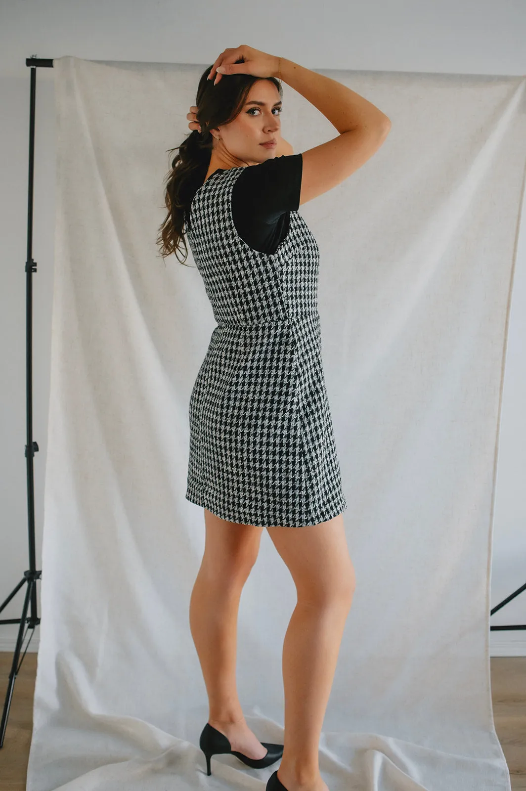 The Dogtooth Pinafore Mini Dress