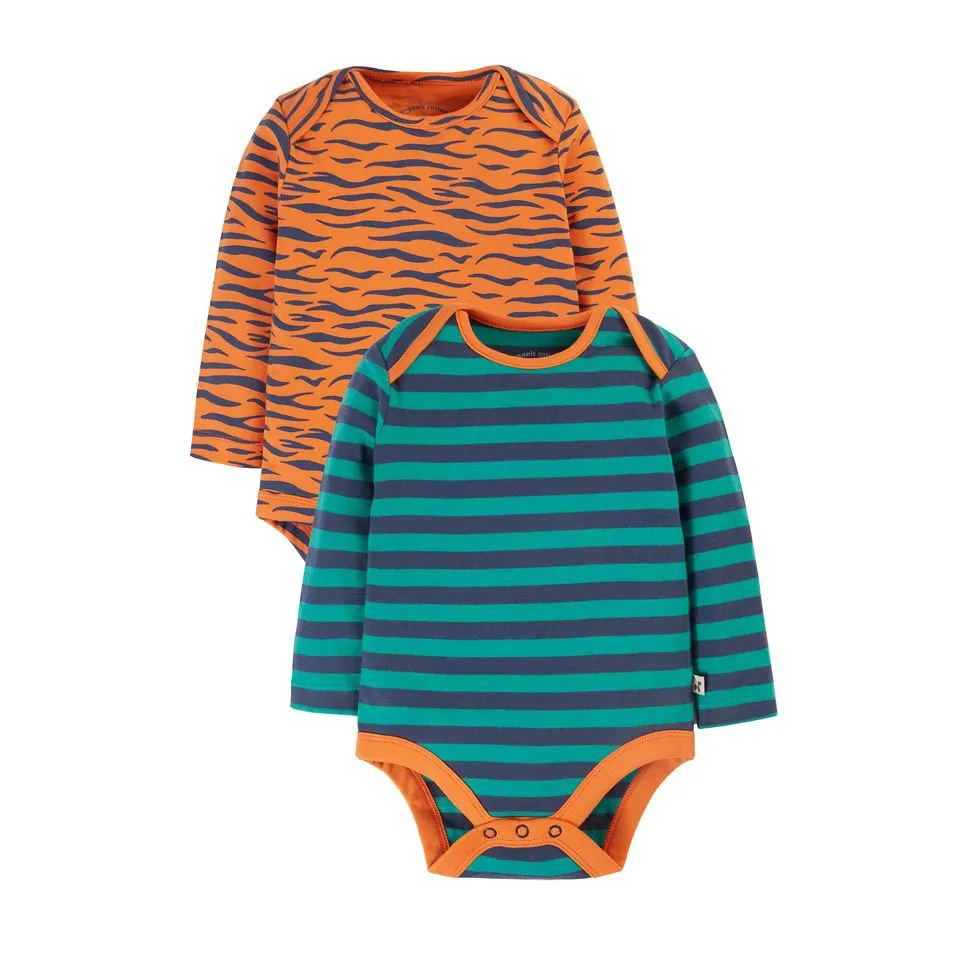 Tiger / Iguana Stripe Super Special Long Sleeve Onesie - 2 Pack