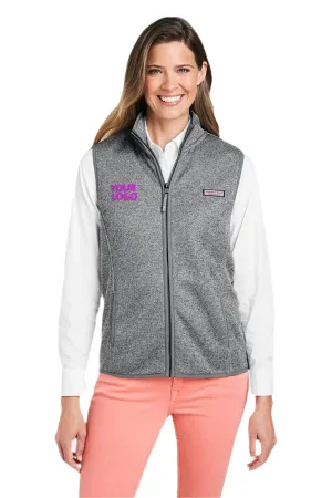 Vineyard Vines Custom Ladies Sweater Fleece Vests, Grey Heather