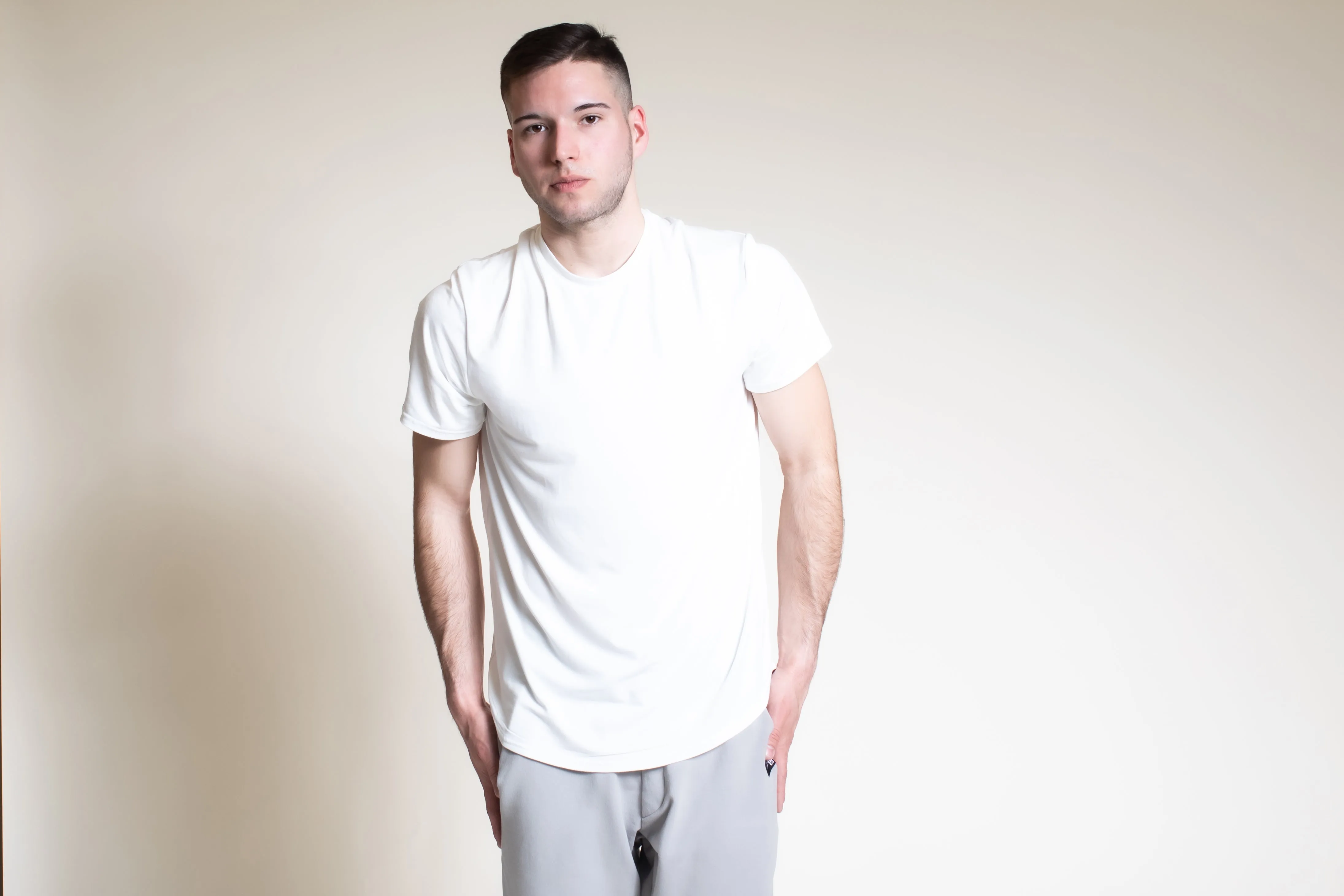 White Drop Hem T-Shirt