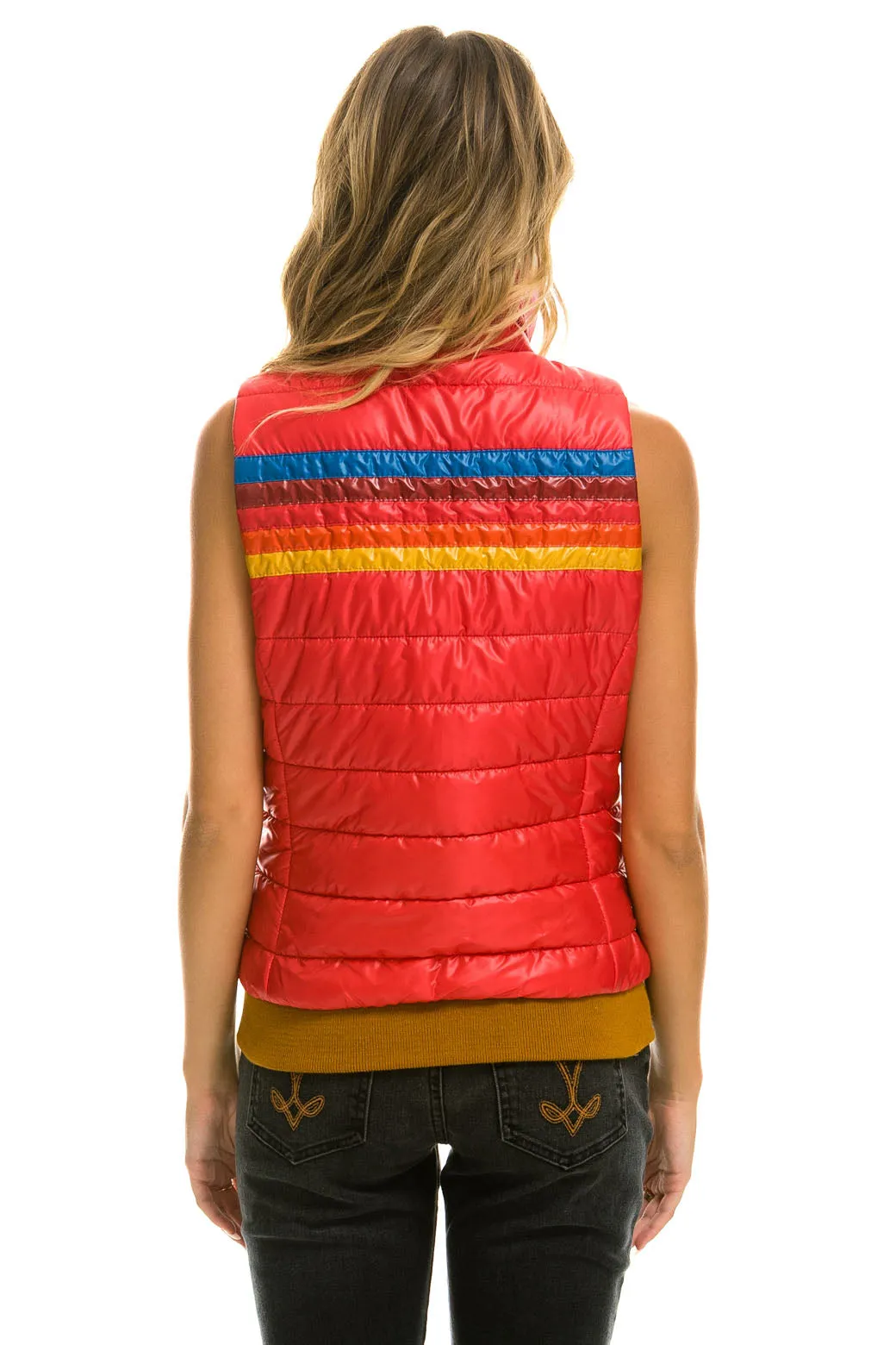 WOMEN'S 5 STRIPE VEST - GLOSSY CHERRY